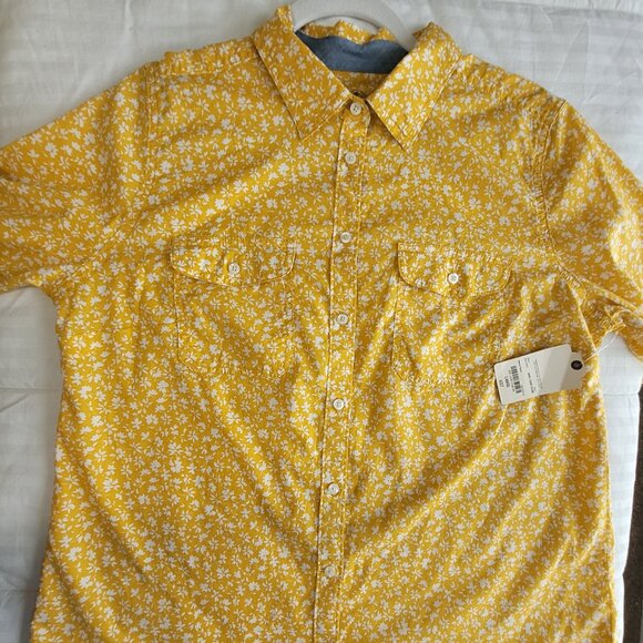St Johns Bay Yellow Floral Womens Long Sleeve Shirt Size L NWT - Picture 7 of 15